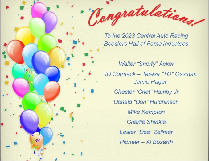2023 Central Auto Racing Boosters Hall of Fame Inductee
